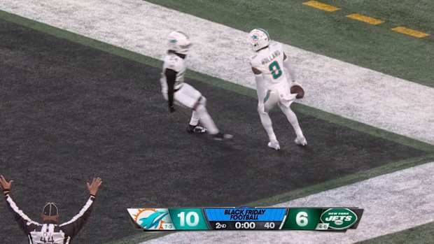 Miami's Javon Holland pick-six versus Jets